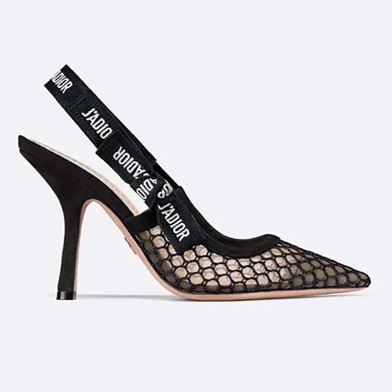 Dior Shoes J'Adior High-Heeled Shoe in Black Mesh 95mm Heel for Women