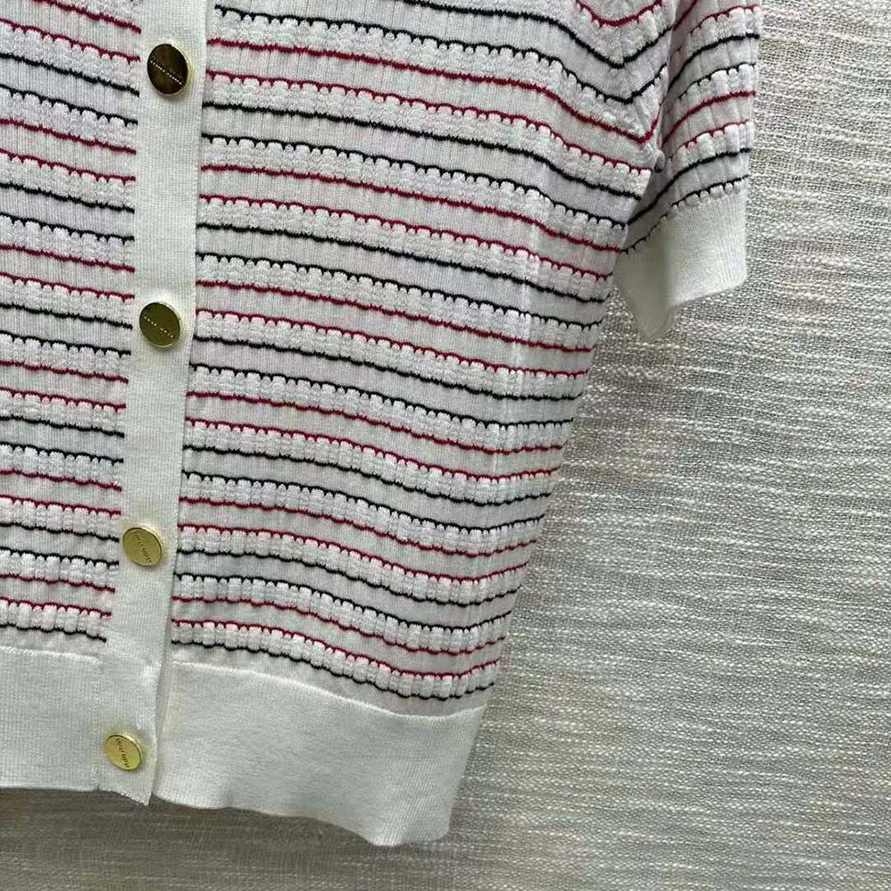 Miu Miu Cotton Sweater with Knit Logo Patch for Women