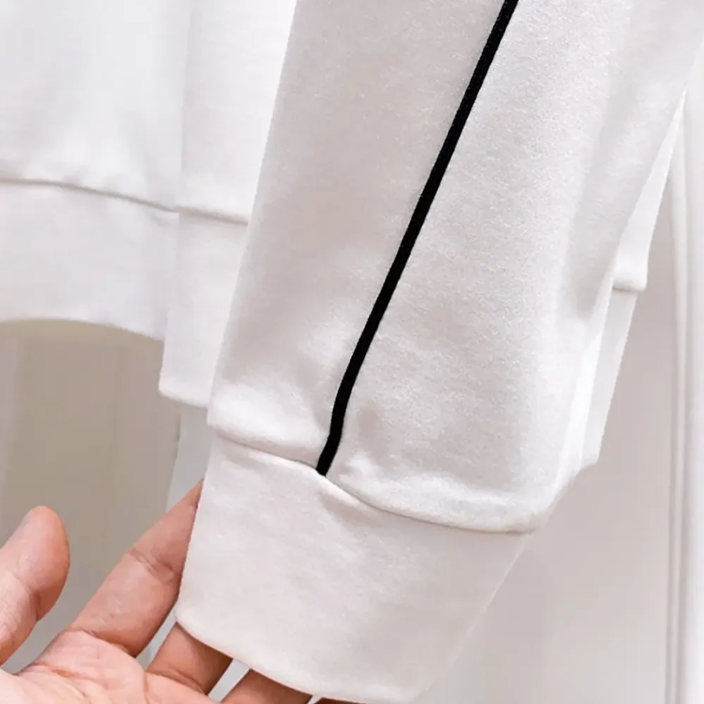 Prada Sweatshirt with Re-Nylon Details for Men in White Prada Sweatshirt with Re-Nylon Details for Men in White