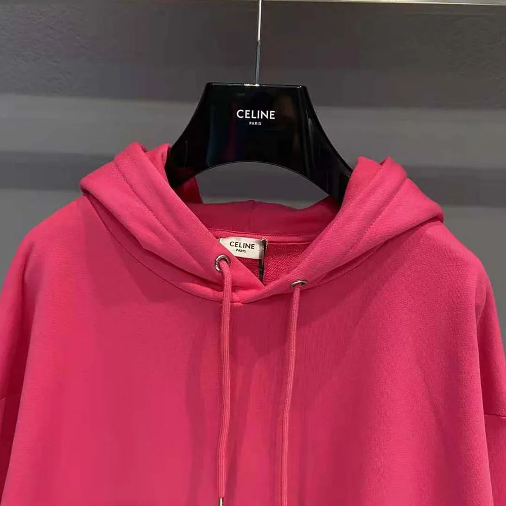Celine Loose Sweatshirt in Cotton Fleece for Women in Pink