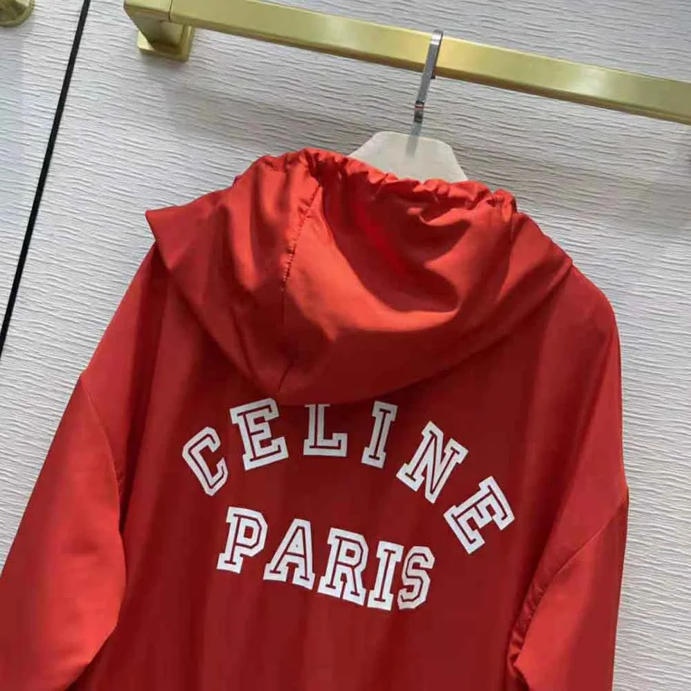 Celine Windbreaker in Lightweight Nylon for Women in Red