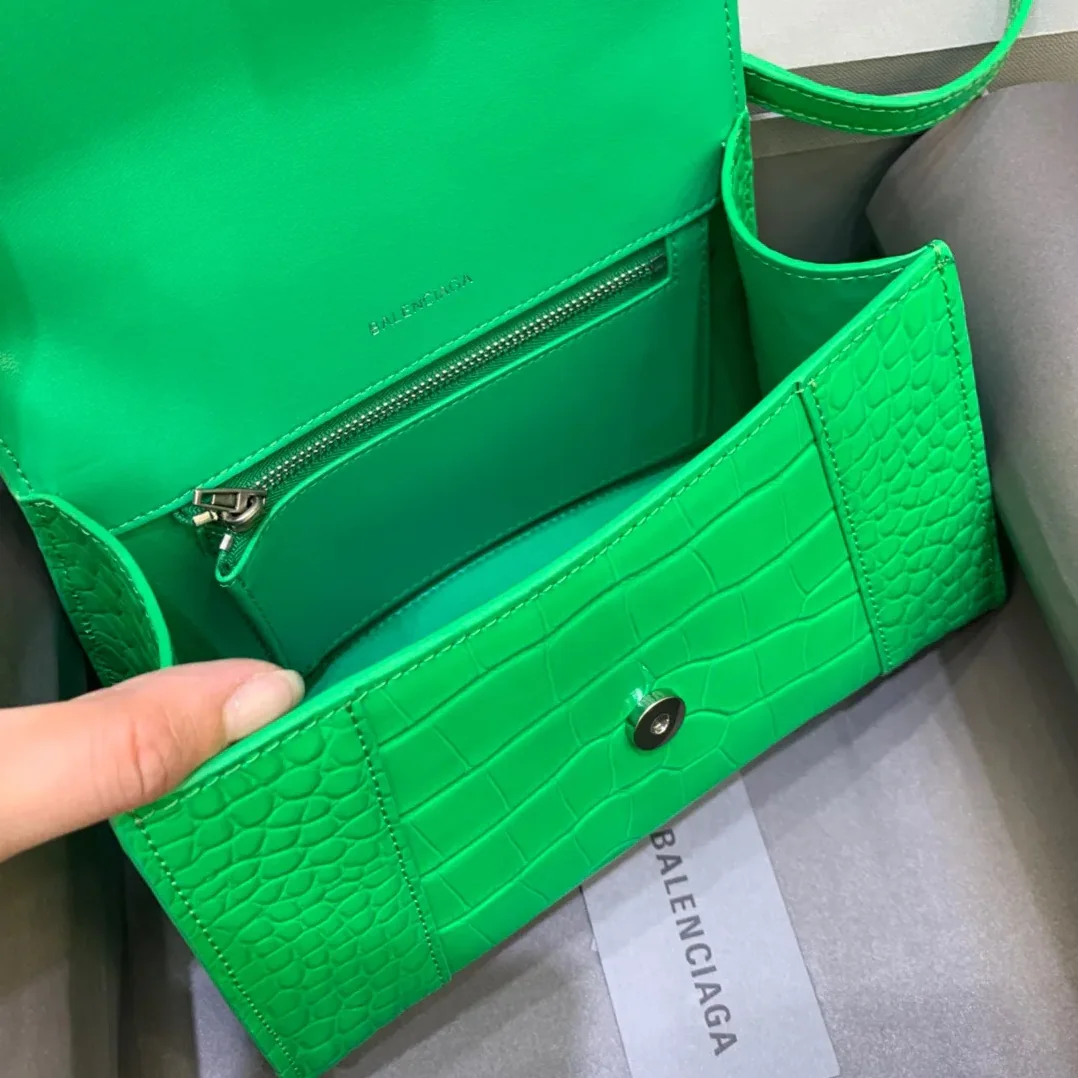Balenciaga Hourglass Small Handbag In Bright Green Balenciaga Hourglass Small Handbag In Bright Green