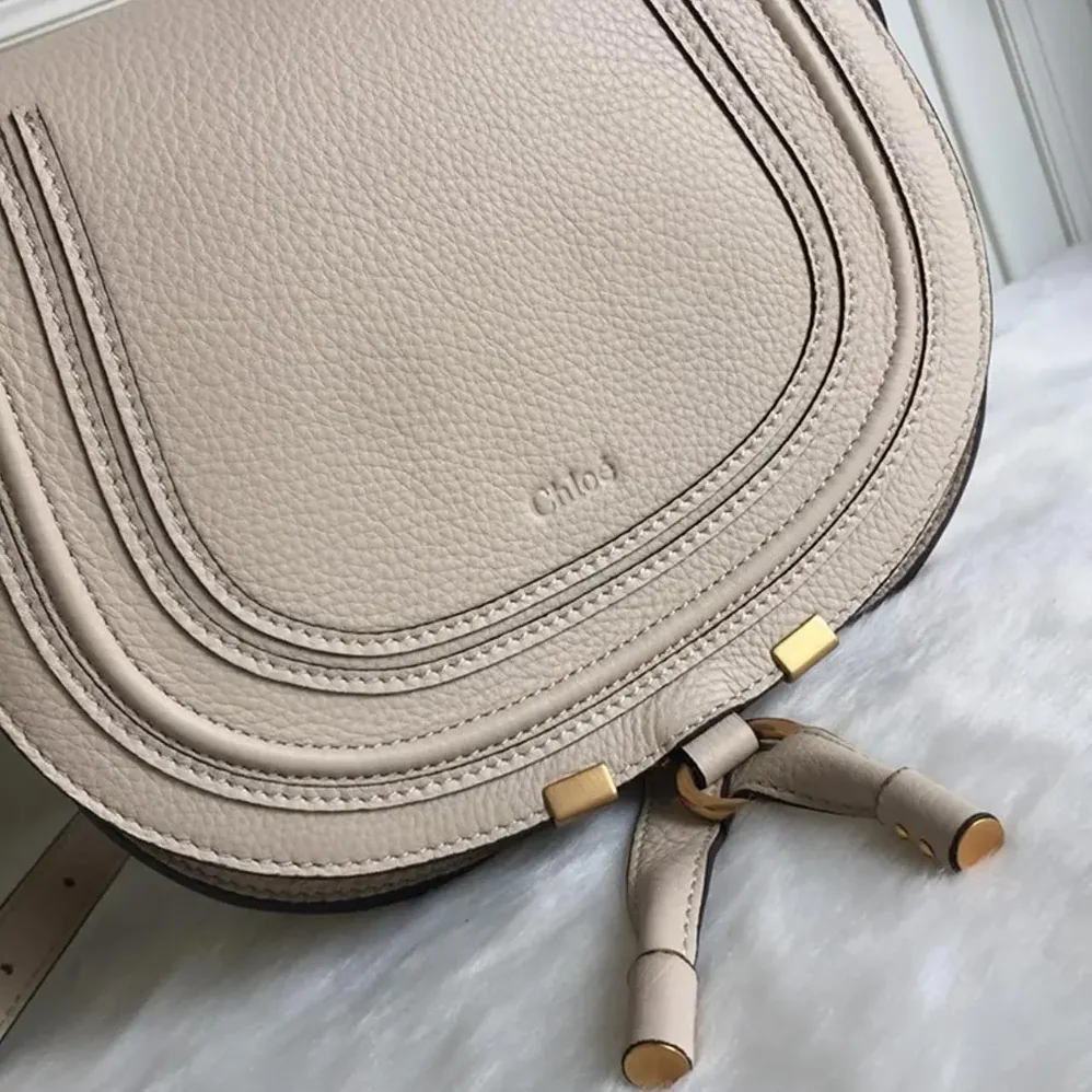 Chloe Marcie Small Saddle Bag for Women in Sandy