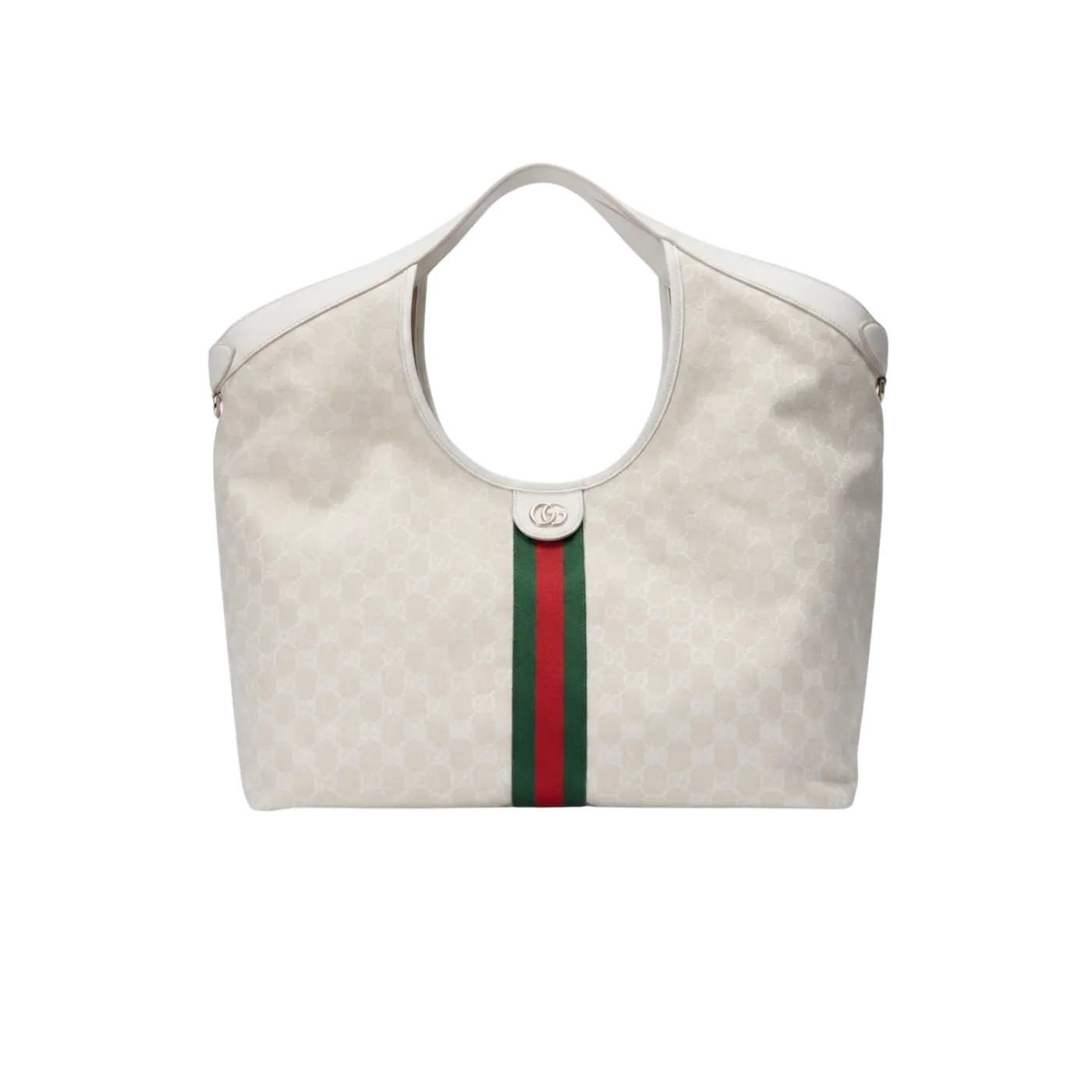 Gucci Giglio Large Tote Bag in White Silver Hardware