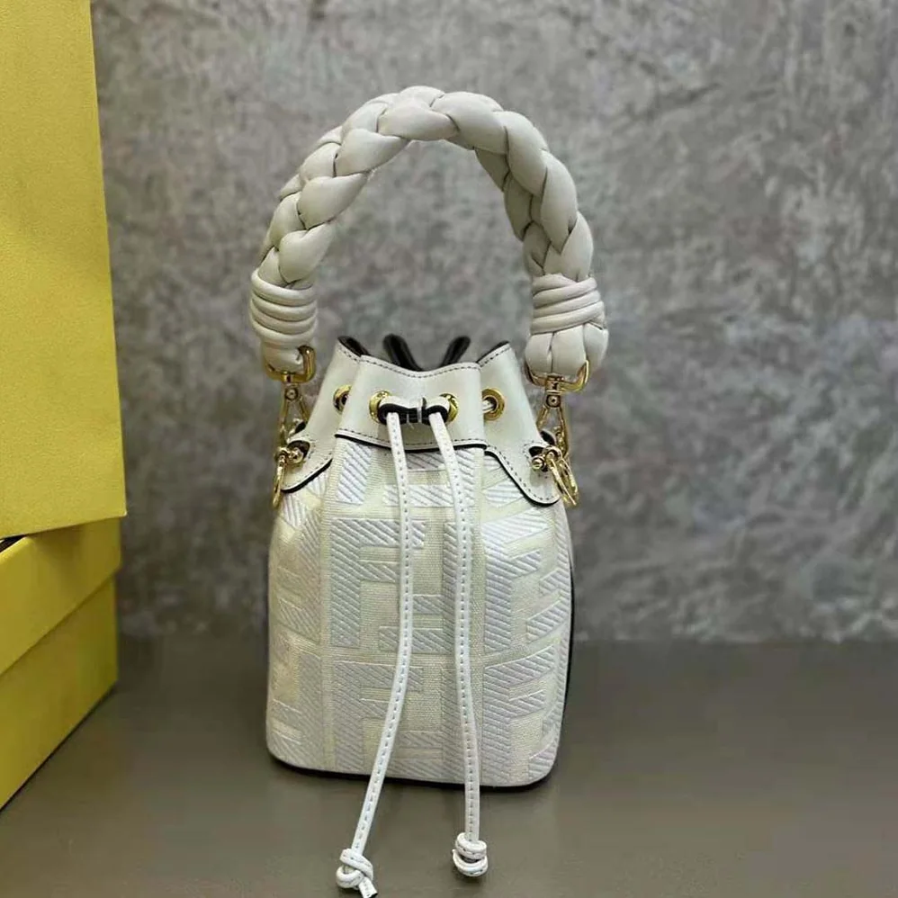 Fendi Mon Tresor White FF Canvas Mini for Women in Bag Fendi Mon Tresor White FF Canvas Mini for Women in Bag