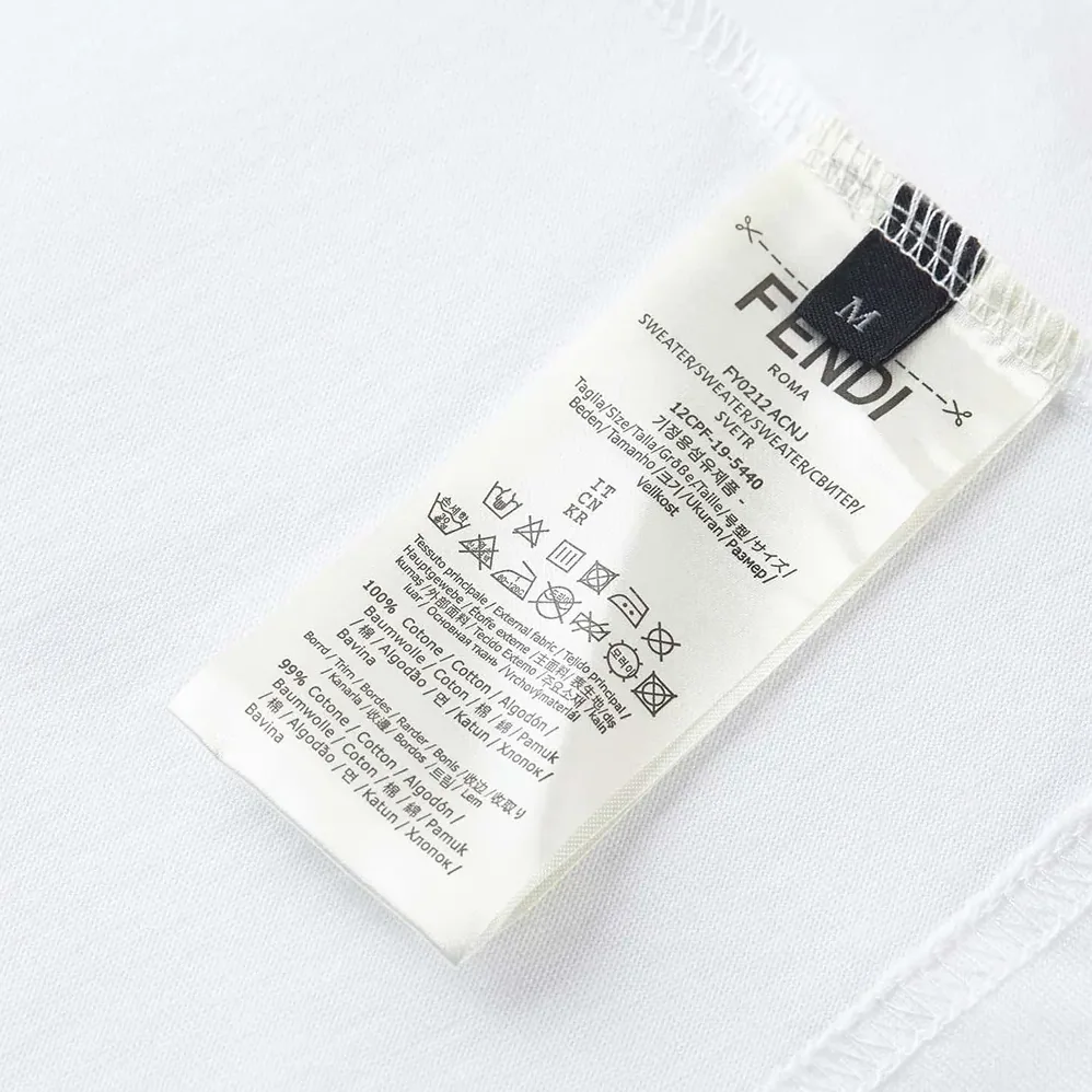 Fendi White Cotton T for Men in shirt