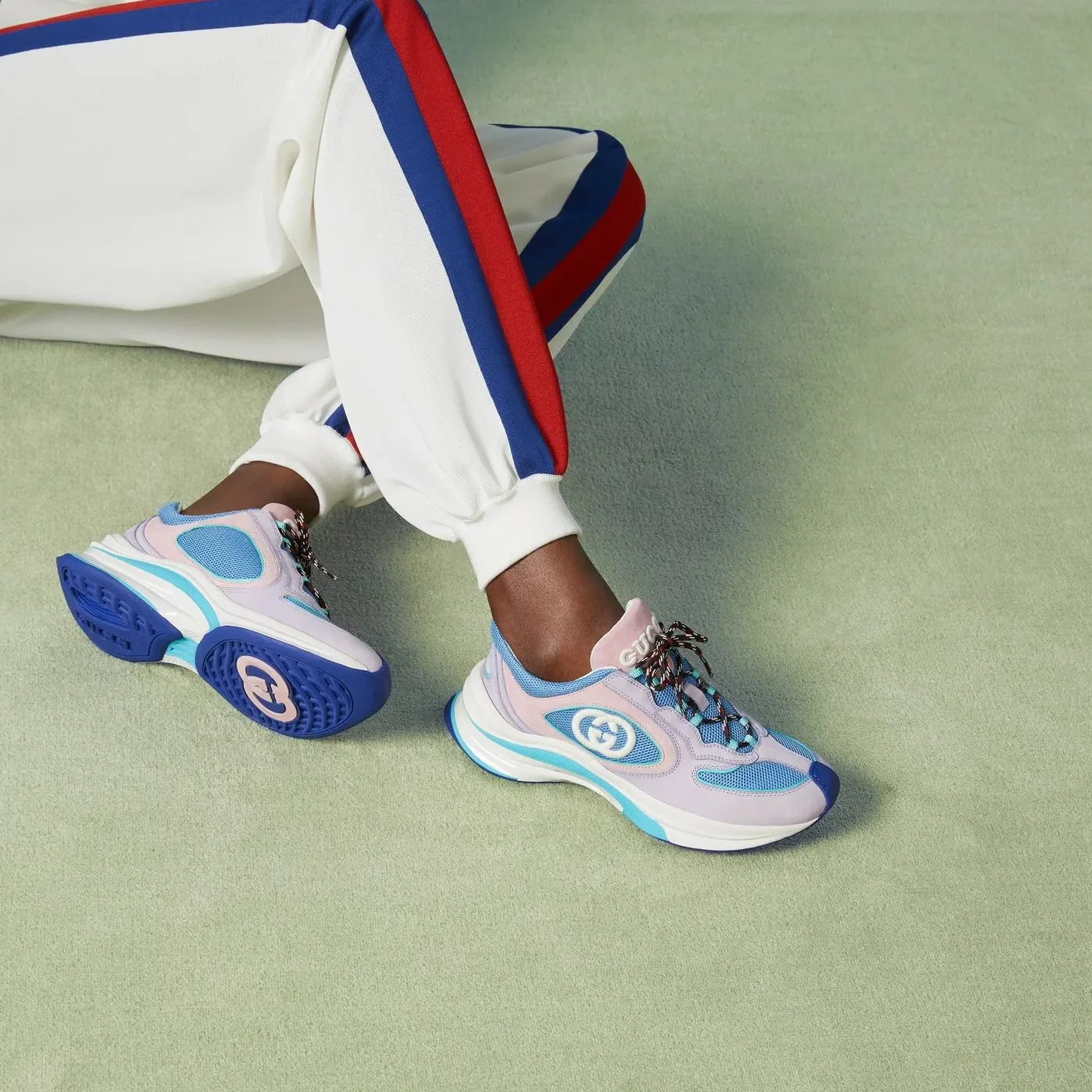 Gucci Gucci Run Sneaker Lilac for Women Gucci Gucci Run Sneaker Lilac for Women