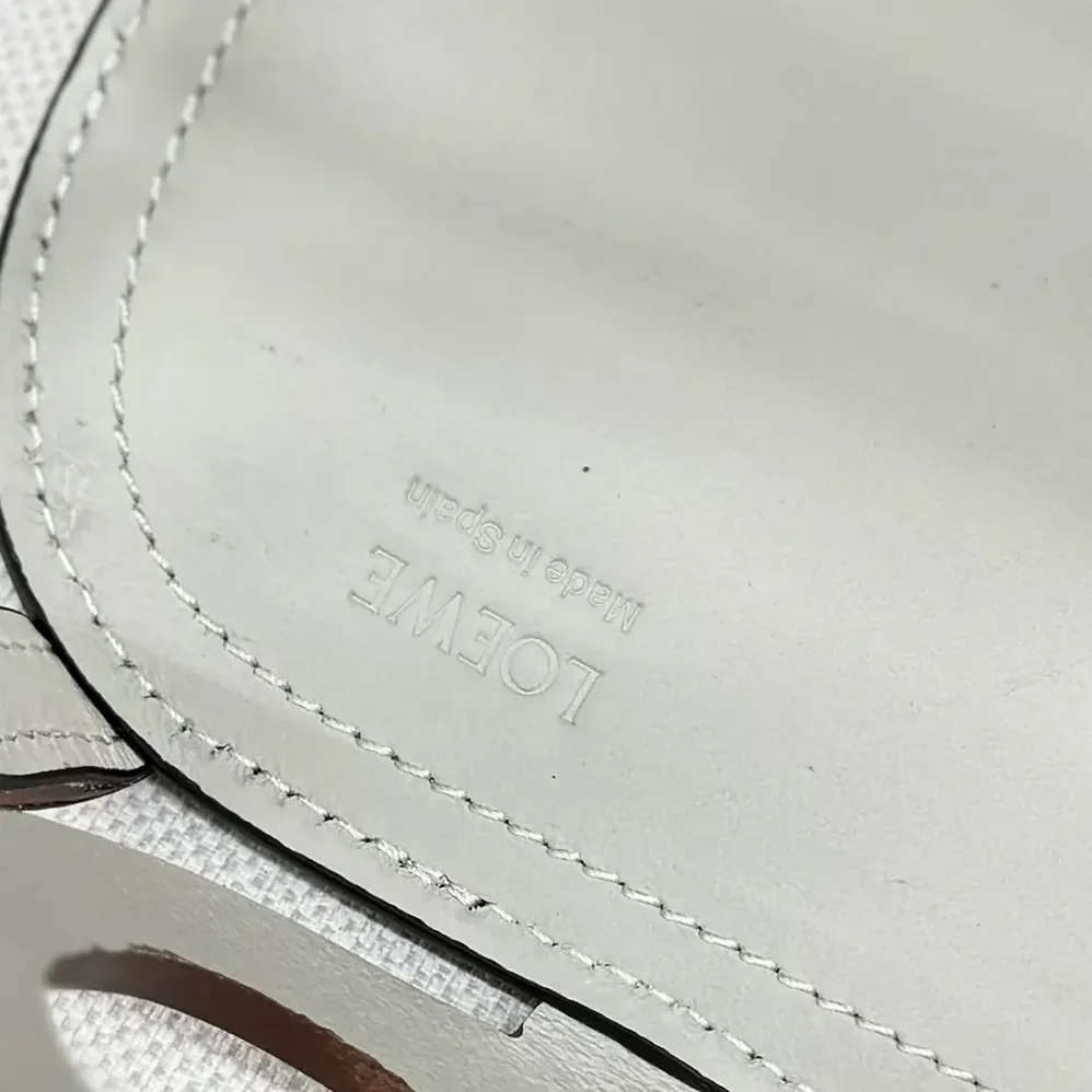 Loewe Small Anagram Cut-out Tote in Calfskin for Women in White