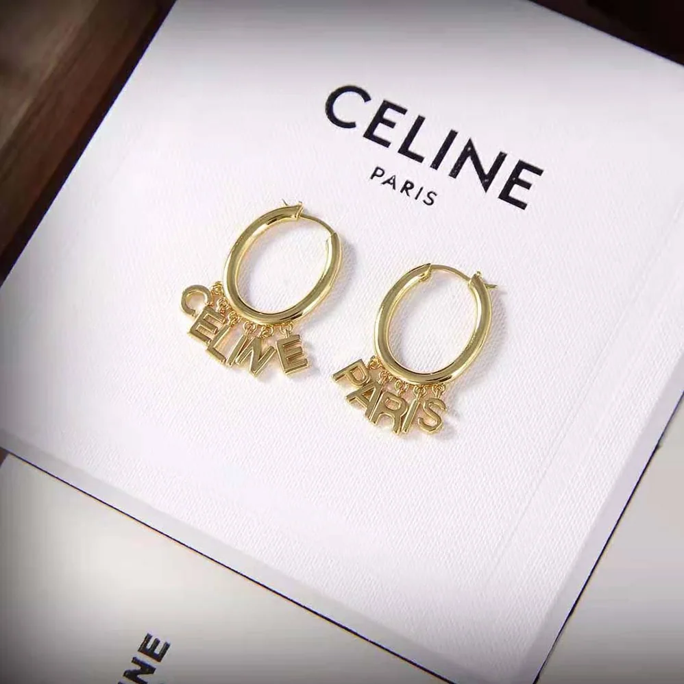 Celine Paris Hoops in Brass with Gold Finish for Women Celine Paris Hoops in Brass with Gold Finish for Women