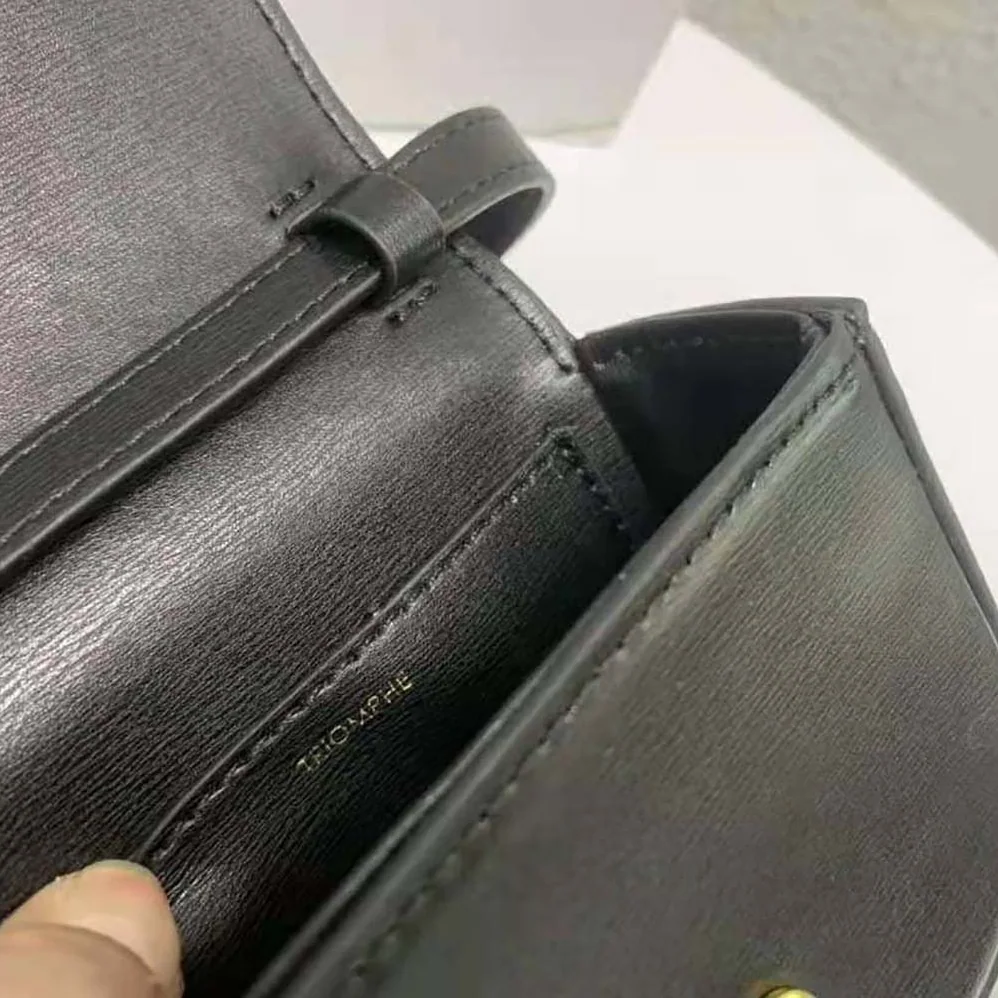 Celine Mini Triomphe in Shiny Calfskin for Women in Black