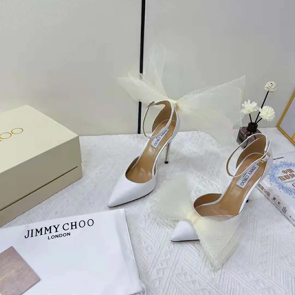 Jimmy Choo Averly 100 Latte Pumps with Asymmetric Grosgrain Mesh Fascinator Bows for Women Jimmy Choo Averly 100 Latte Pumps with Asymmetric Grosgrain Mesh Fascinator Bows for Women
