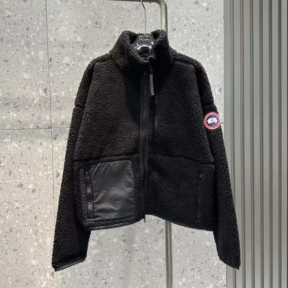 Canada Goose Beige Simcoe Fleece Jacket for Women in Black Canada Goose Beige Simcoe Fleece Jacket for Women in Black