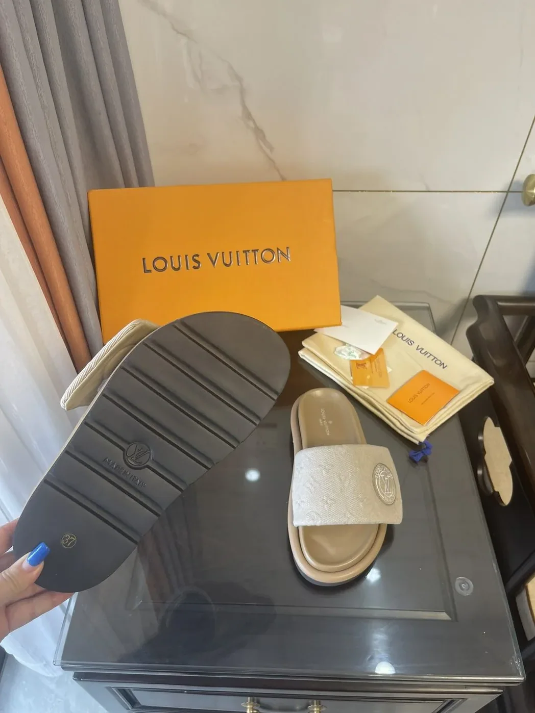 Louis Vuitton Pool Pillow Comfort Flat Mule Beige for Women