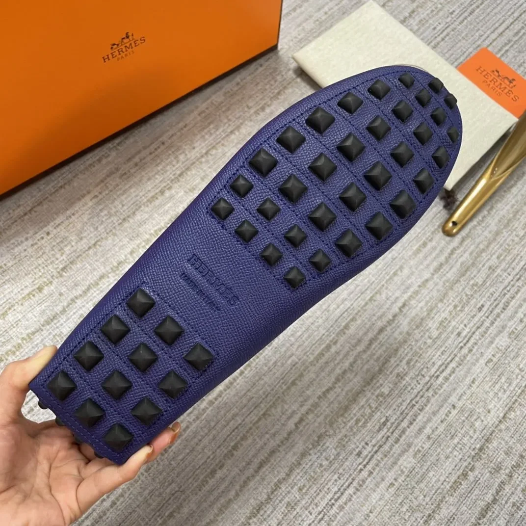 Hermes Irving Loafer Blue in Black Hermes Irving Loafer Blue in Black