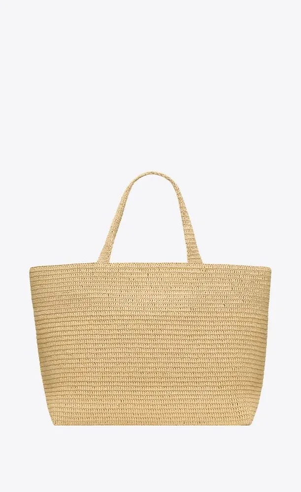 Saint Laurent Tote In Raffia Beige 21.3 Inches/ Saint Laurent Tote In Raffia Beige 21.3 Inches/