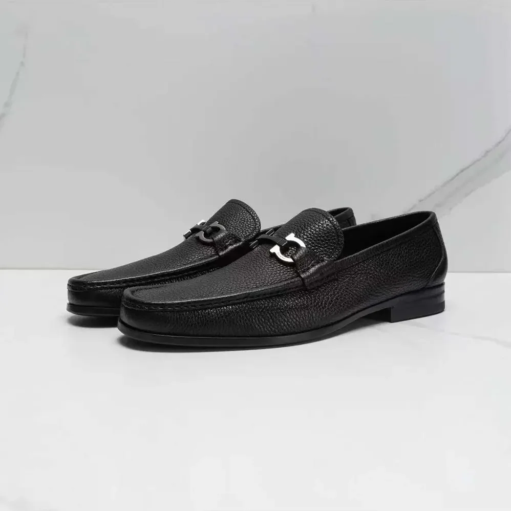 Salvatore Ferragamo Moccasin with Gancini Ornament for Men Salvatore Ferragamo Moccasin with Gancini Ornament for Men