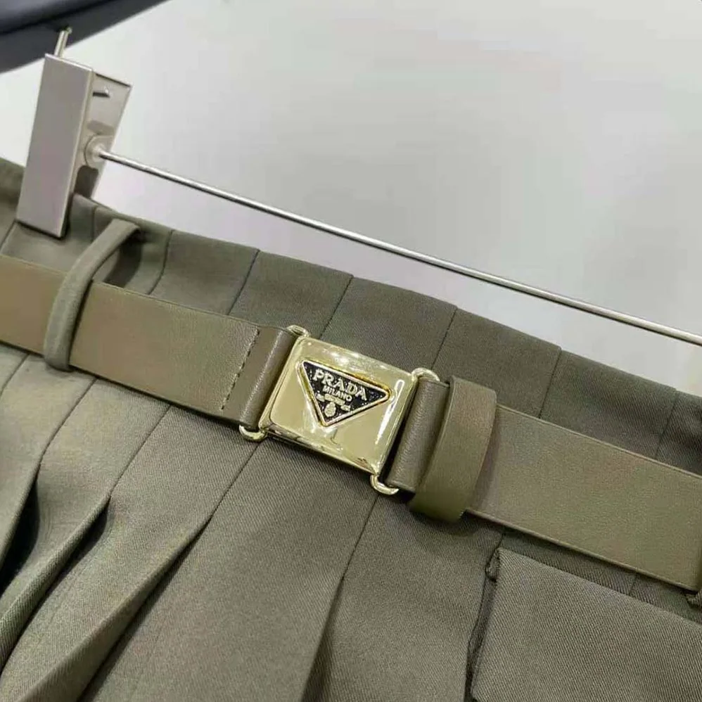 Prada Gabardine Miniskirt for Women in Green