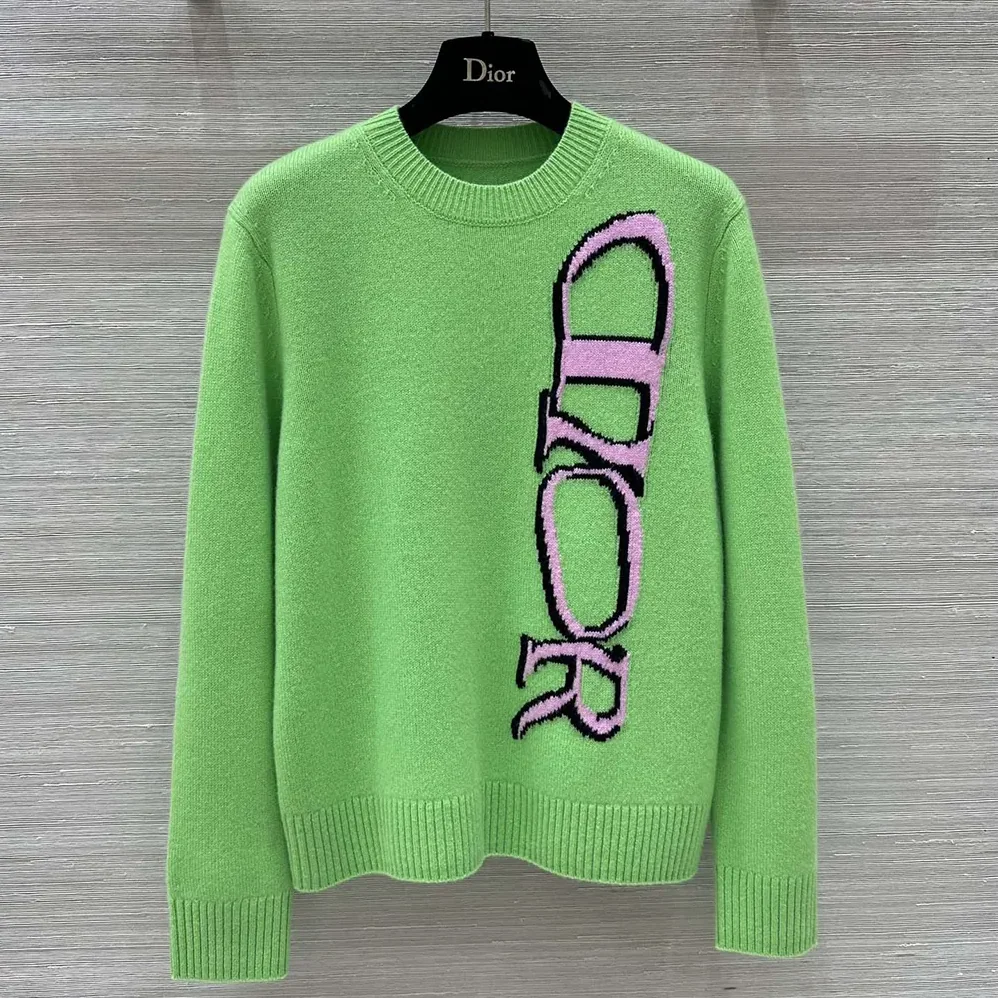 Dior DIOR AND LEWIS HAMILTON Sweater Green Virgin Wool and Cashmere Intarsia for Men