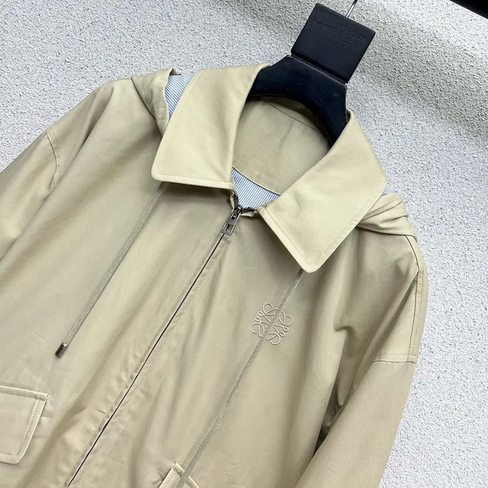 Loewe Hooded Parka in Cotton for Men in Beige Loewe Hooded Parka in Cotton for Men in Beige