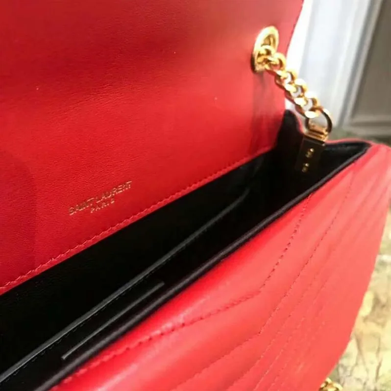 Saint Laurent YSL Medium Sulpice in Quilted Lambskin for Women in Red Saint Laurent YSL Medium Sulpice in Quilted Lambskin for Women in Red