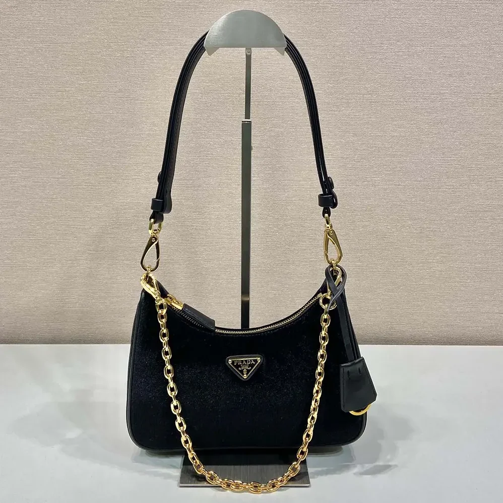 Prada Re-Edition Velvet Mini-bag for Women in Black