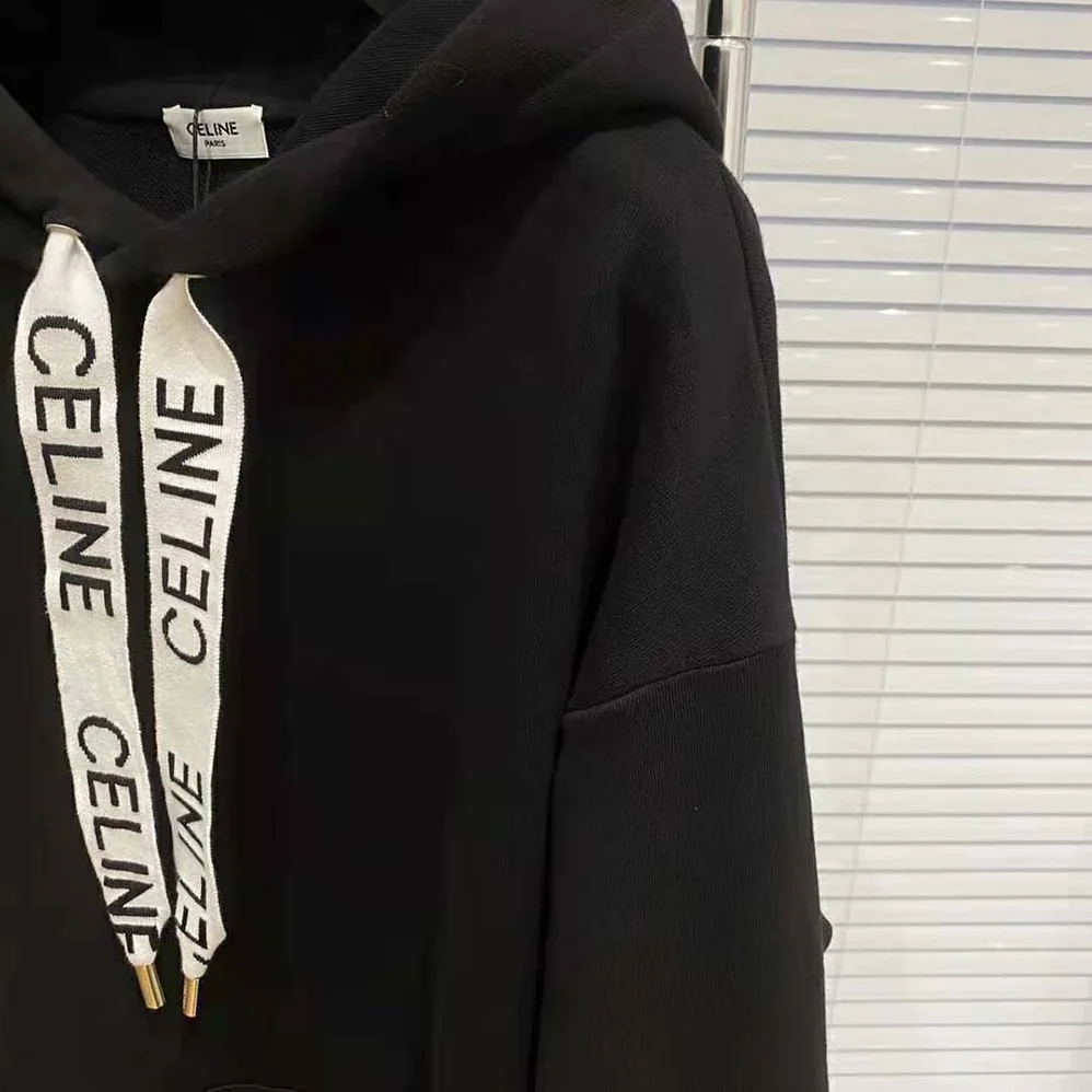 Celine Loose Celine Sweatshirt in Cotton Fleece for Women in Black Celine Loose Celine Sweatshirt in Cotton Fleece for Women in Black