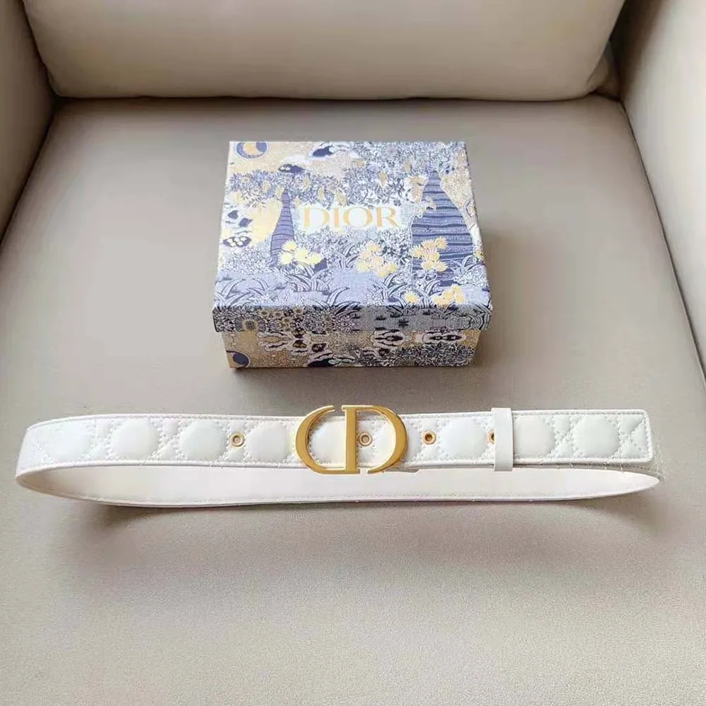 Dior 30 Montaigne Belt Latte Cannage Calfskin 30 MM for Women Dior 30 Montaigne Belt Latte Cannage Calfskin 30 MM for Women