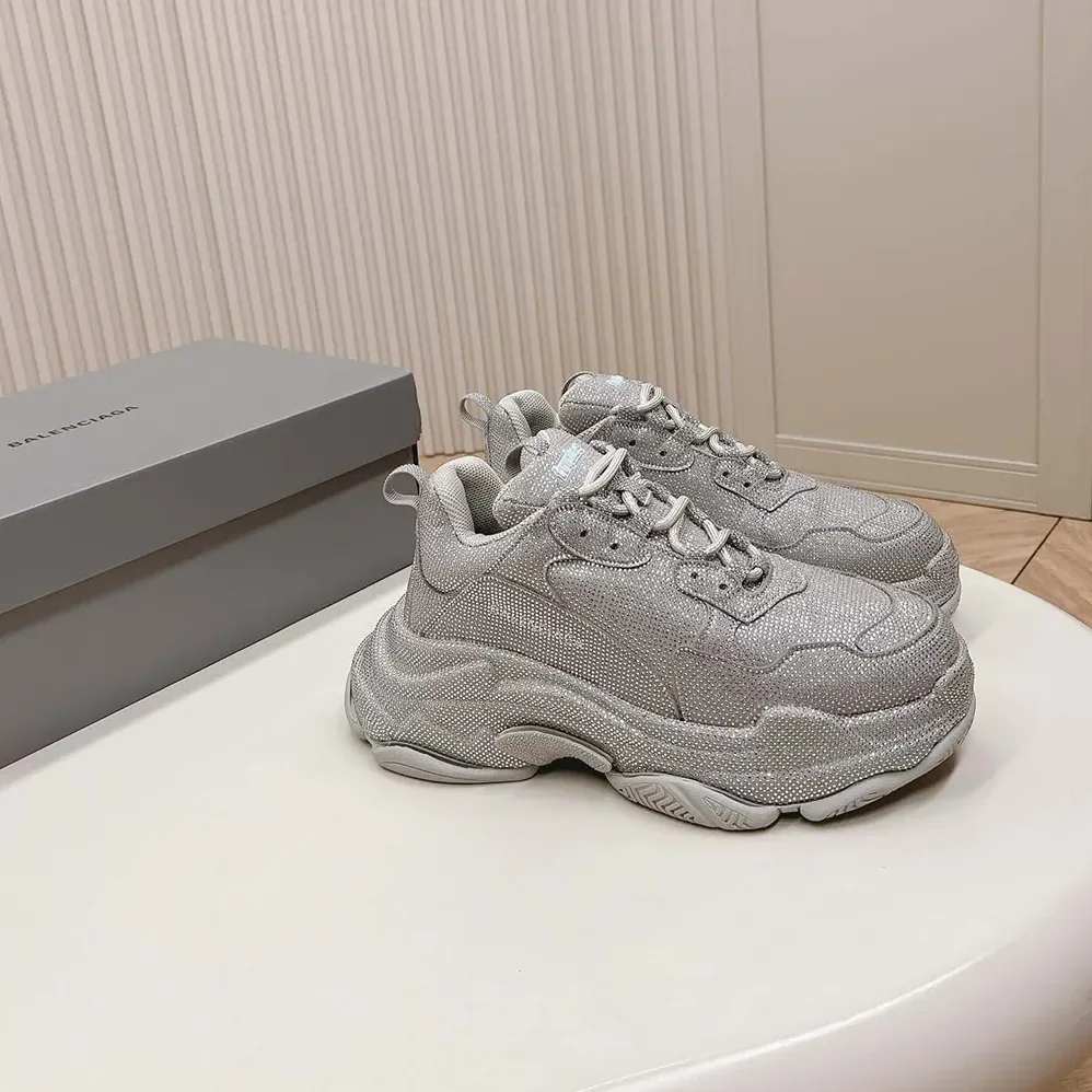 Balenciaga Triple S Sneaker with Rhinestones in Dark Grey for Unisex Balenciaga Triple S Sneaker with Rhinestones in Dark Grey for Unisex
