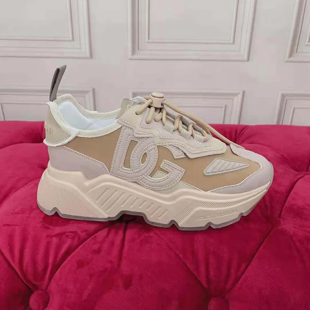 Dolce Gabbana D&G Mixed-Materials Daymaster Sneakers for Women in Brown