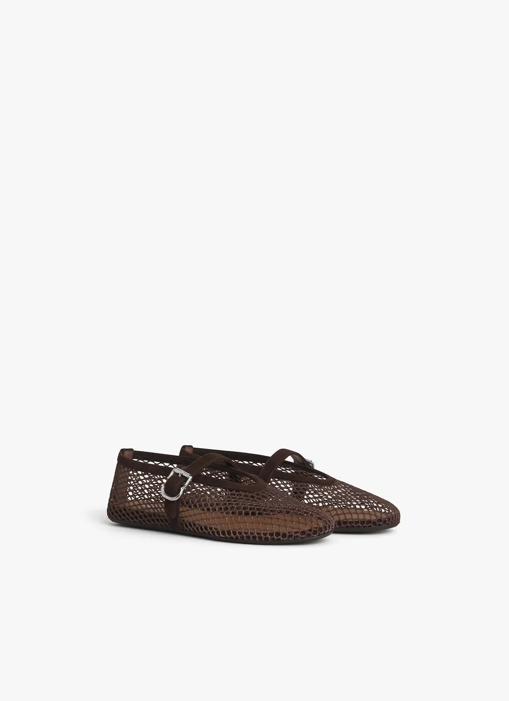 Alaia Ballet Flats In Fishnet Dark Brown - AA3A029TK061 - 733