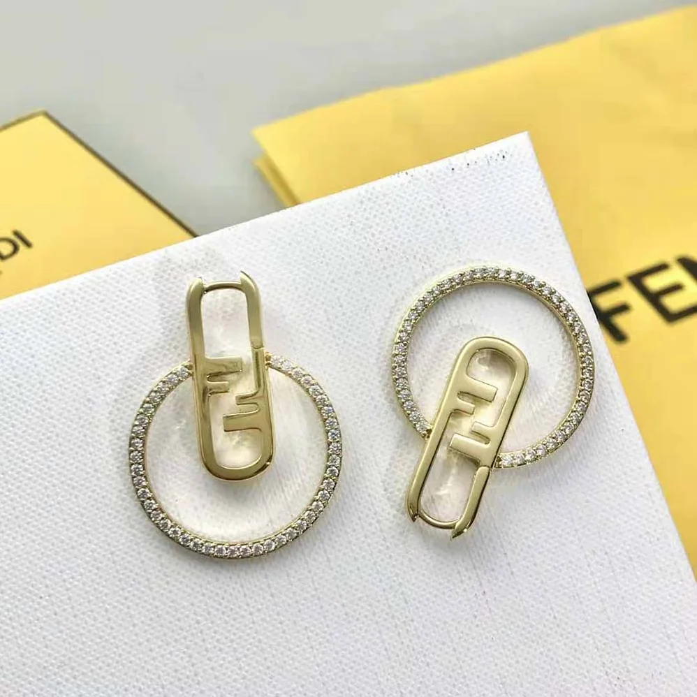 Fendi O Lock Earrings Gold for Women in Colored
