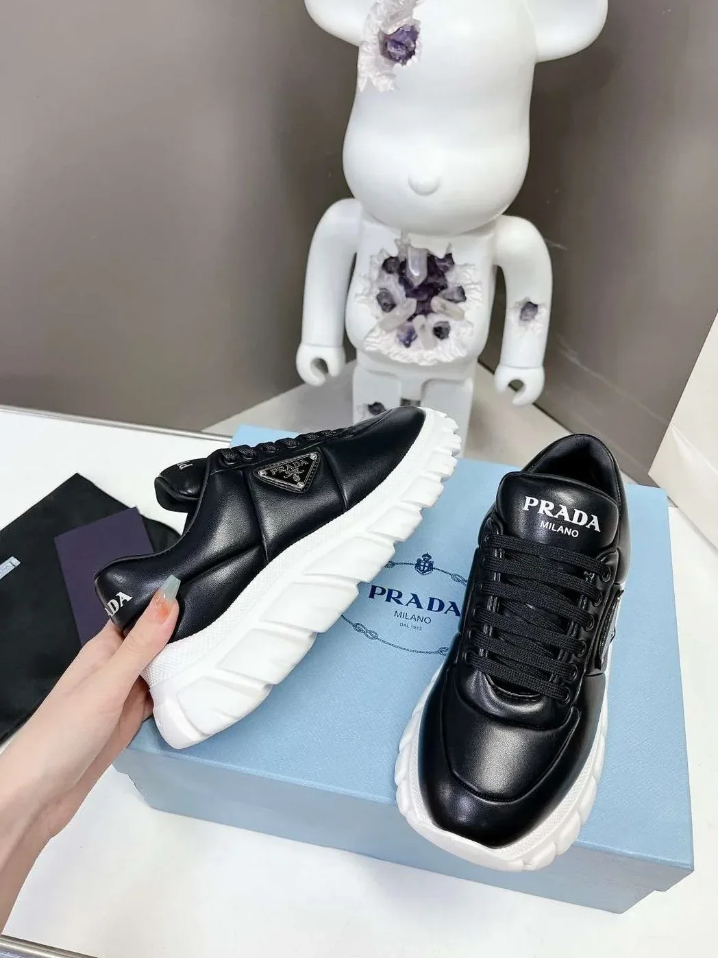 Prada Padded Nappa Sneakers Black Prada Padded Nappa Sneakers Black