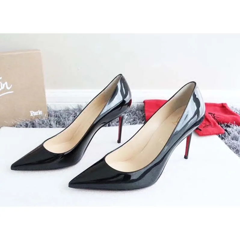 Christian Louboutin Decollete 554 Patent 85 mm Pumps Shoes Black for Women
