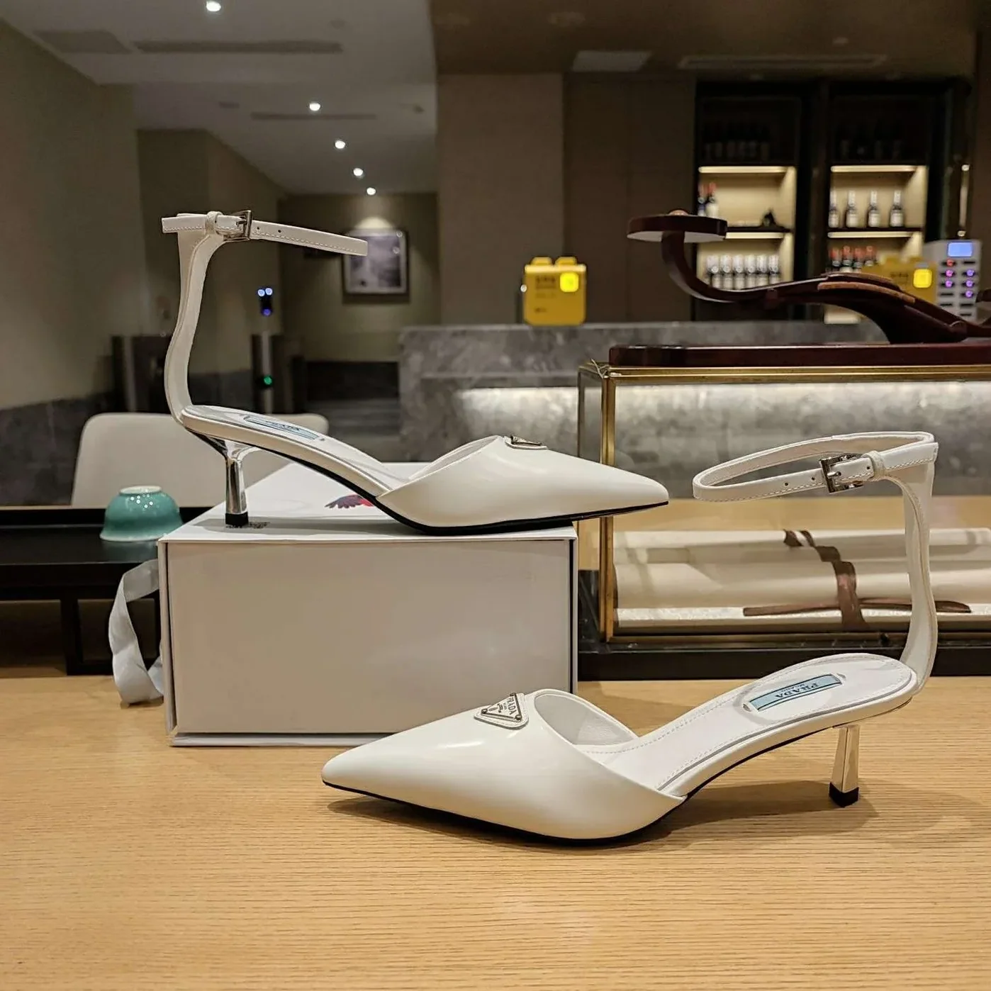 Prada Hilda Pumps White