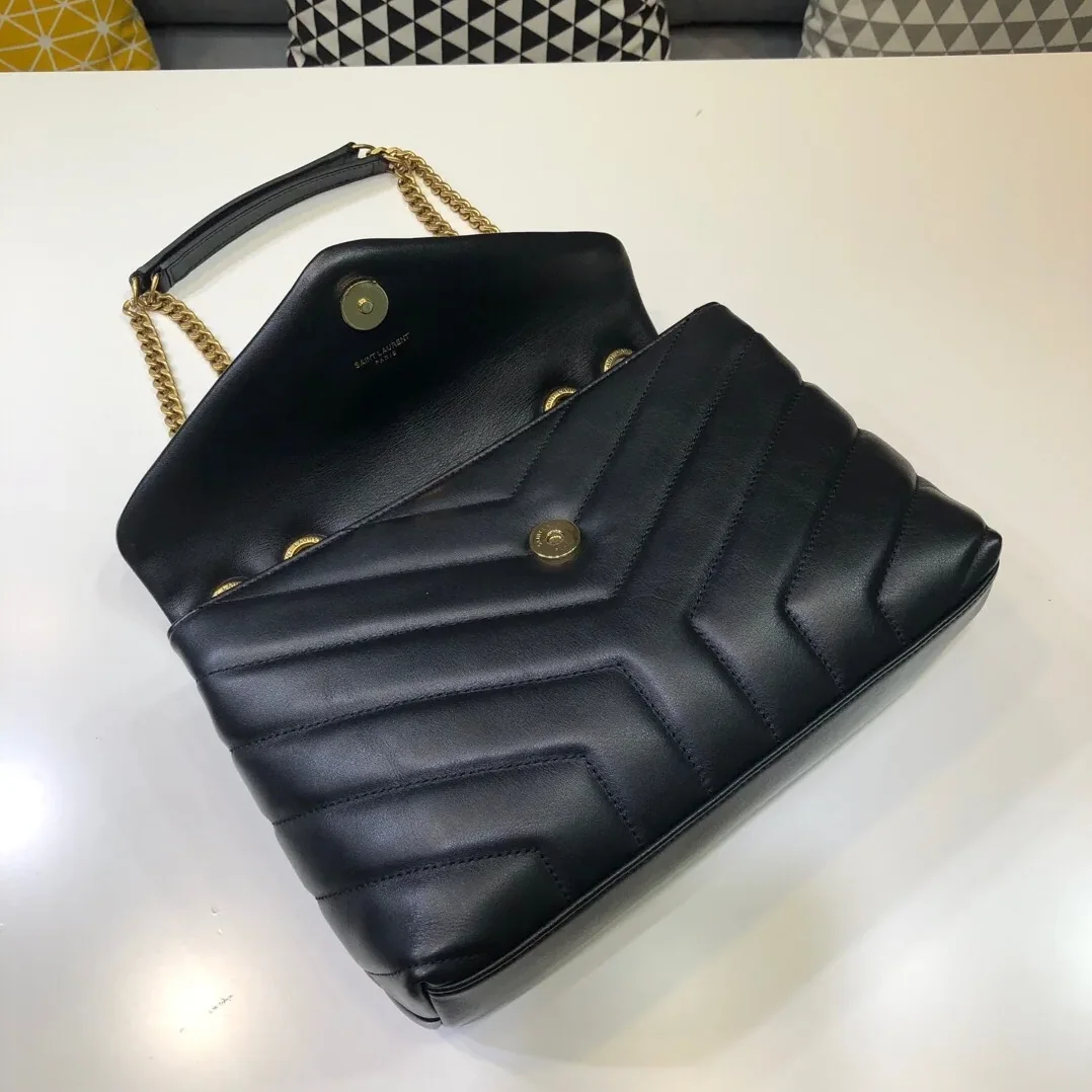 Saint Laurent Loulou Small Chain Bag In Y Black With Gold Hardware in YSL Saint Laurent Loulou Small Chain Bag In Y Black With Gold Hardware in YSL