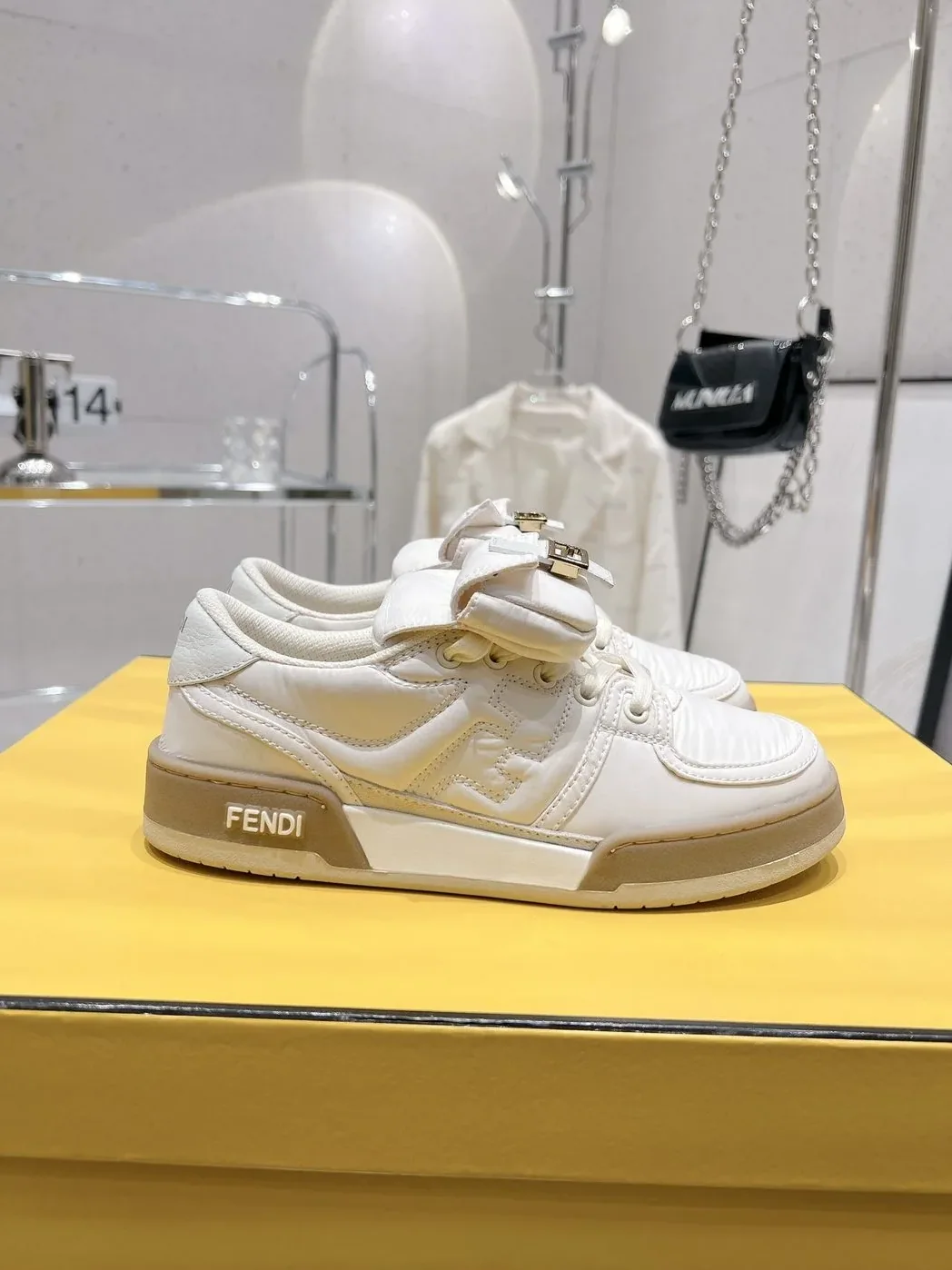 FD Fendi Match Lace-Up Low in Top Sneakers White