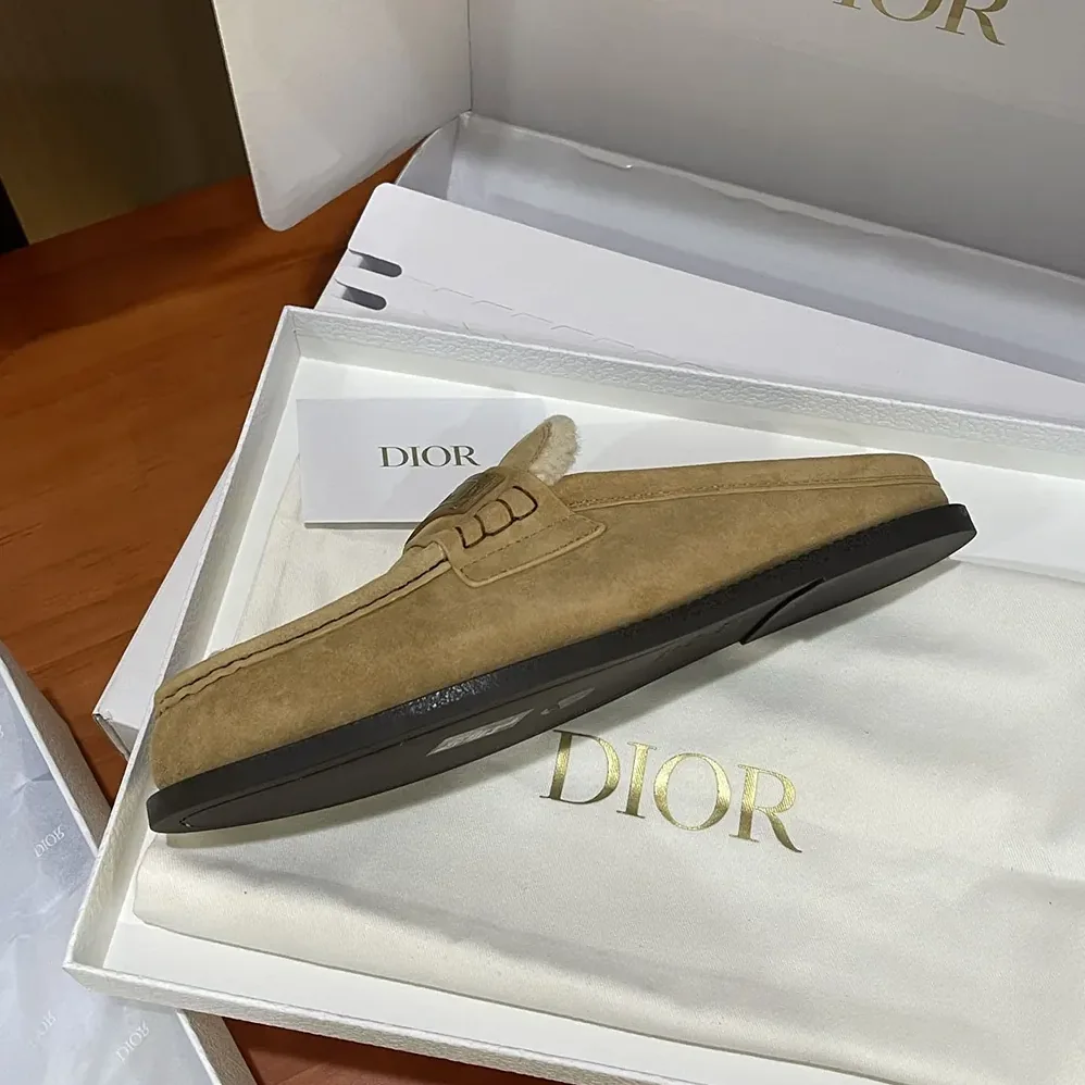 Dior Boy Mule Beige Suede Goatskin for Women