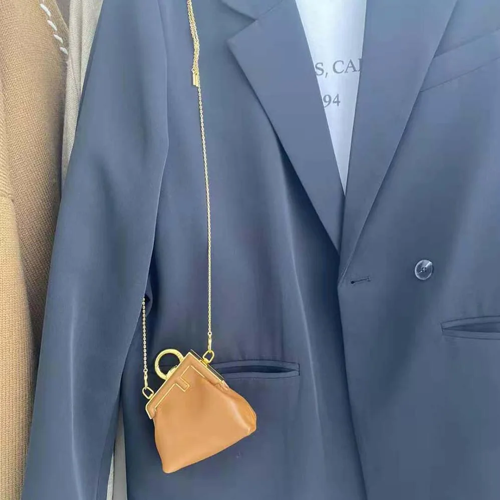 Fendi Nano Fendi First Charm Brown Nappa Leather Charm for Women Fendi Nano Fendi First Charm Brown Nappa Leather Charm for Women