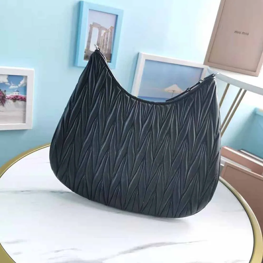 Miu Miu Large Matelasse Nappa Leather Shoulder Bag for Women in Black Miu Miu Large Matelasse Nappa Leather Shoulder Bag for Women in Black