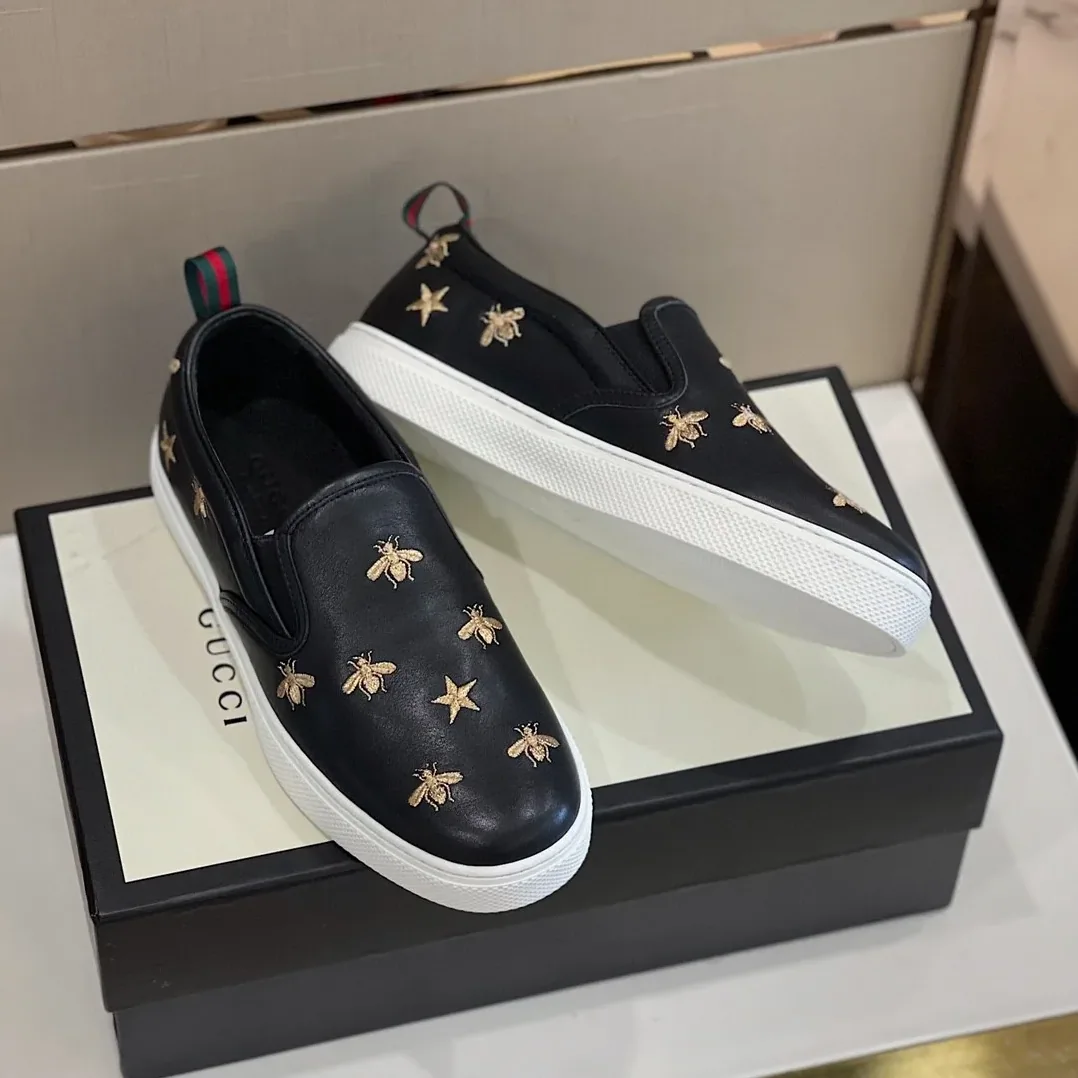Gucci Slip-On Sneaker With Bees Black for Men Gucci Slip-On Sneaker With Bees Black for Men