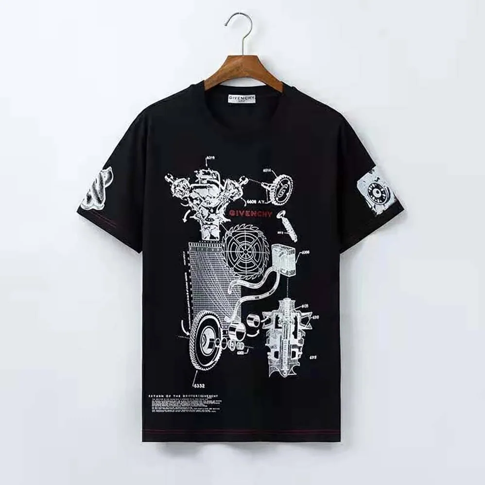 Givenchy Schematics T-shirt with Red GIVENCHY Signature on the Chest for Women in Black Givenchy Schematics T-shirt with Red GIVENCHY Signature on the Chest for Women in Black