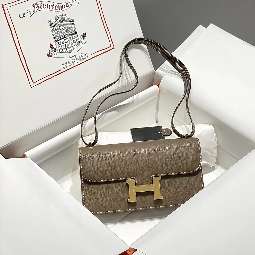 Hermes Constance Elan Epsom Gold for Women in Gray