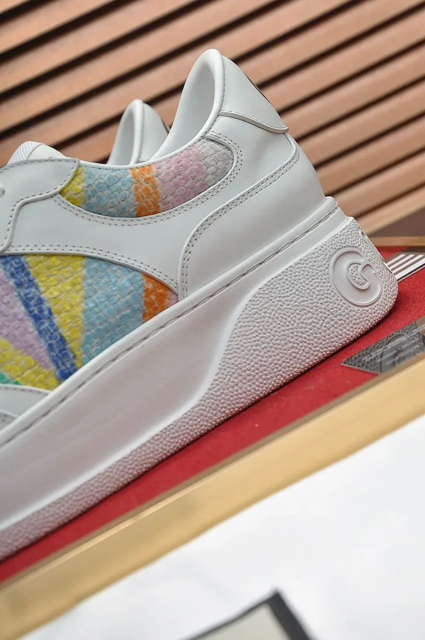 Gucci Sneaker With Pale Rainbow White for Men Gucci Sneaker With Pale Rainbow White for Men