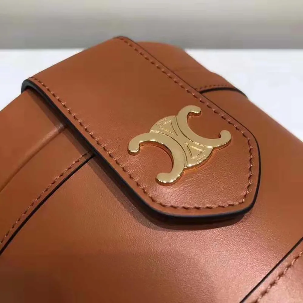 Celine Medium Tambour Bag in Smooth Calfskin for Women in Brown