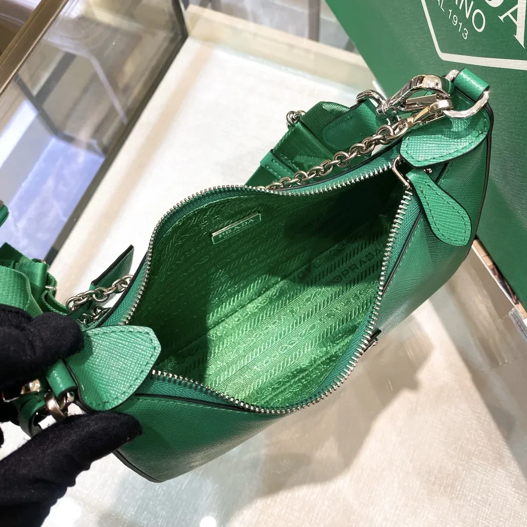 Prada Re- 2005 Saffiano Leather Bag Green Prada Re- 2005 Saffiano Leather Bag Green