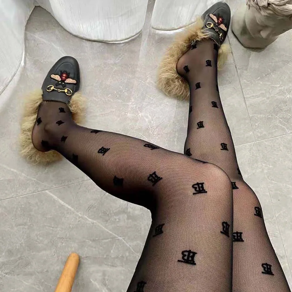 Burberry Crystal Letter Graphic Tights for Women Burberry Crystal Letter Graphic Tights for Women