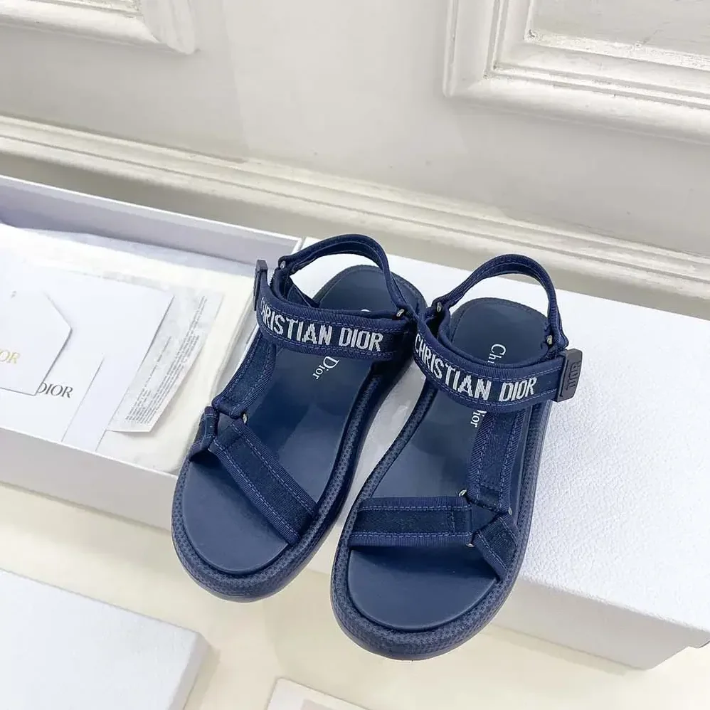 Dior Dioriviera D-Wave Sandal Deep Blue Technical Fabric for Women
