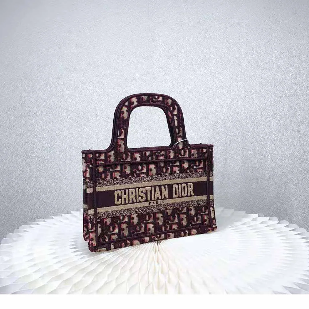 Dior Mini Dior Book Tote Burgundy Dior Oblique Embroidery for Women Dior Mini Dior Book Tote Burgundy Dior Oblique Embroidery for Women
