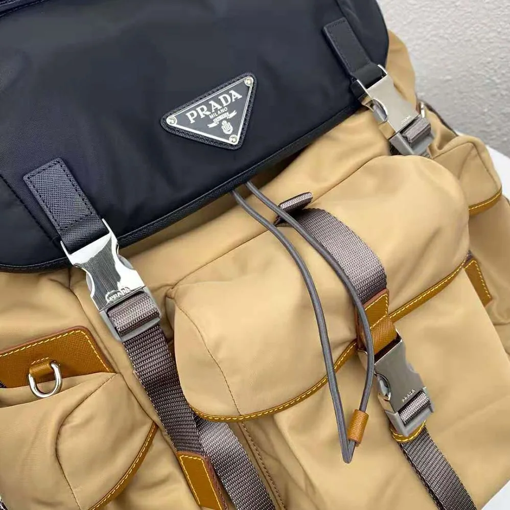 Prada Technical Fabric Nylon Backpack for Men in Brown Prada Technical Fabric Nylon Backpack for Men in Brown