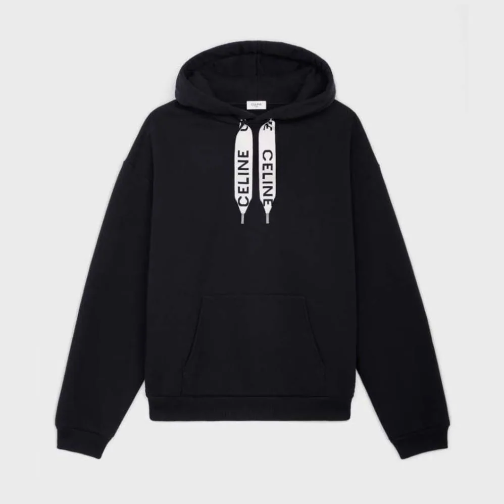 Celine Loose Hooded Sweatshirt in Cotton Fleece for Women